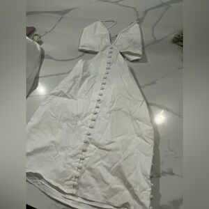 Saboskirt mini dress white buttons